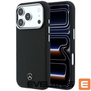 Другие товары Mercedes-Benz  Mercedes Leather Semi Wrap Grill Pattern MagSafe Case for iPhone 17 Pro - Black 