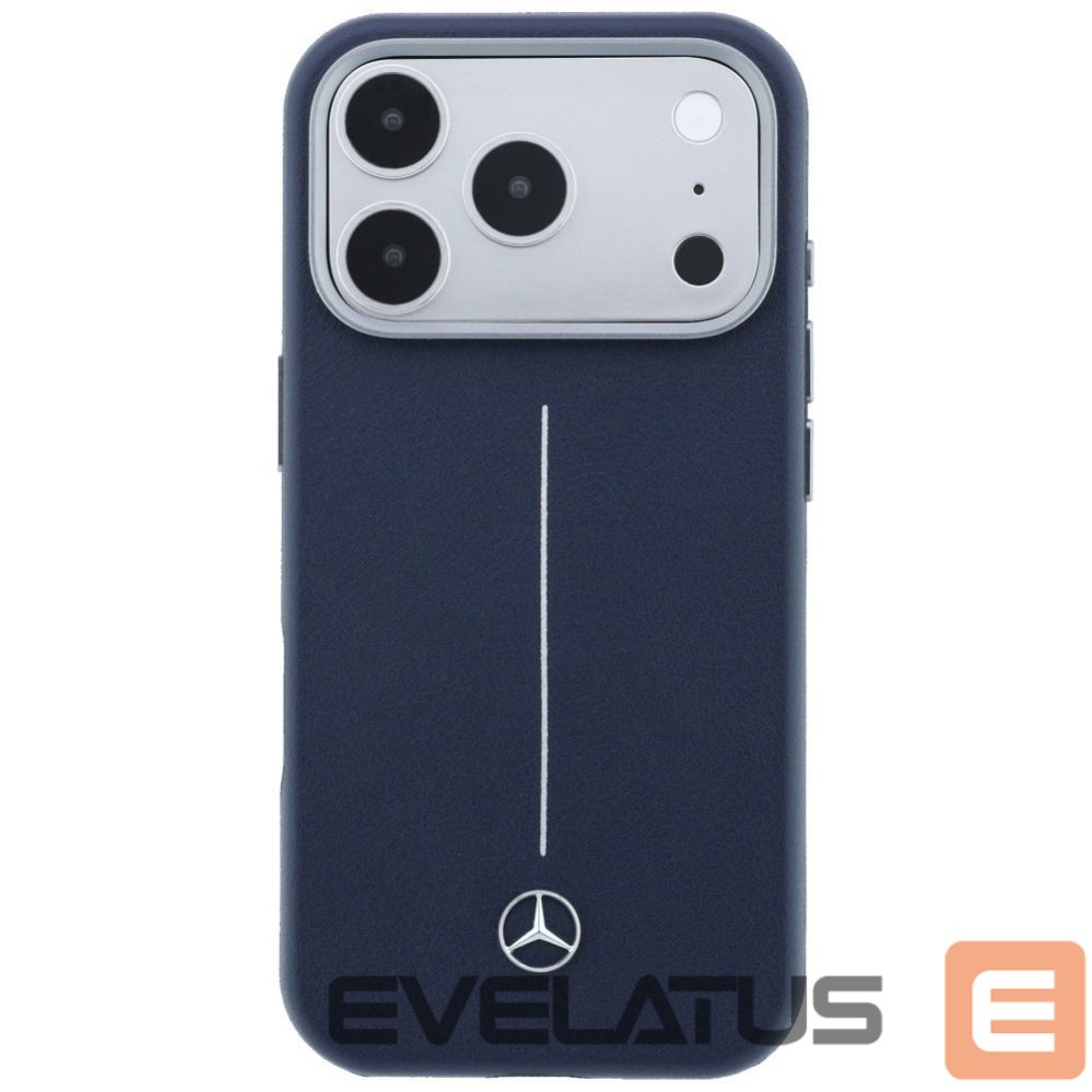 Другие товары Mercedes-Benz Mercedes Leather Semi Wrap Iconic Line MagSafe Case for iPhone 17 Pro - Navy Blue