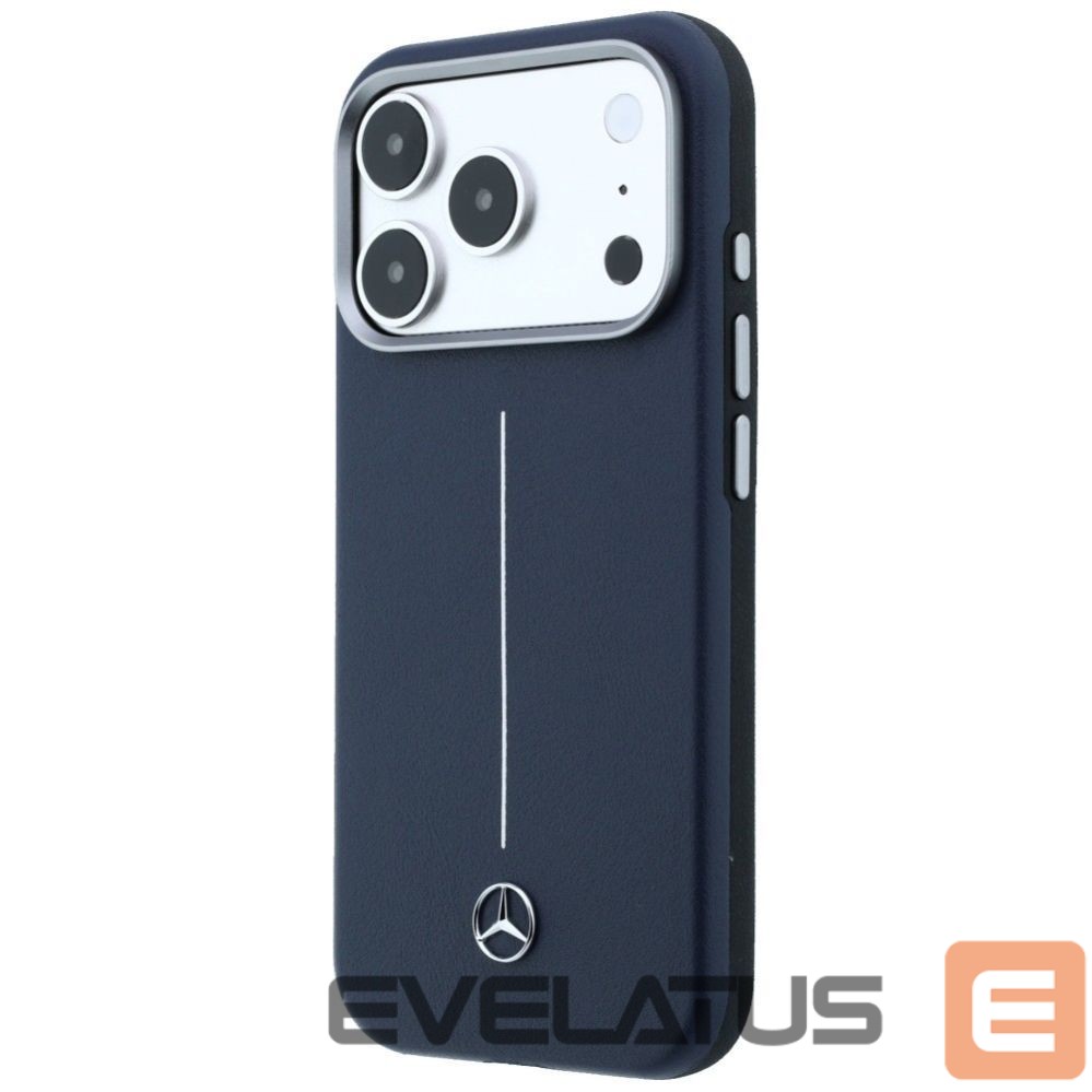 Другие товары Mercedes-Benz Mercedes Leather Semi Wrap Iconic Line MagSafe Case for iPhone 17 Pro - Navy Blue