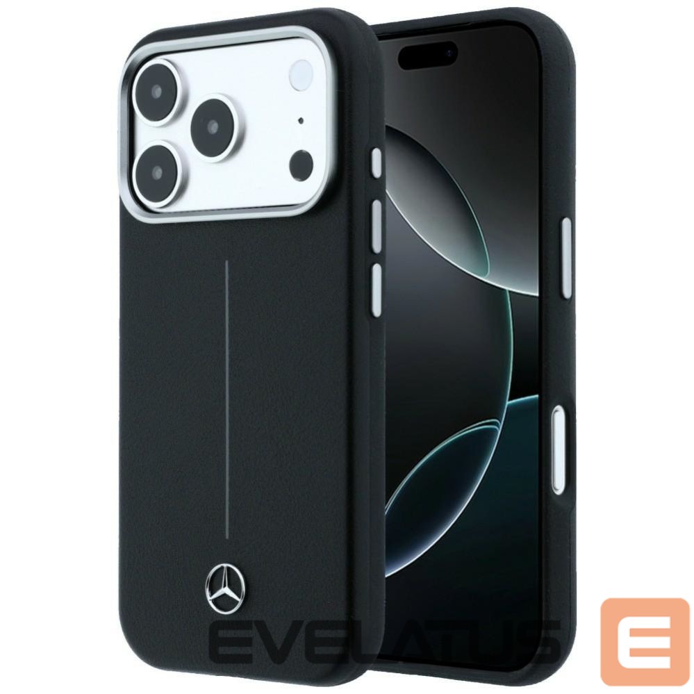 Другие товары Mercedes-Benz Mercedes Leather Semi Wrap Iconic Line MagSafe Case for iPhone 17 Pro Max - Black