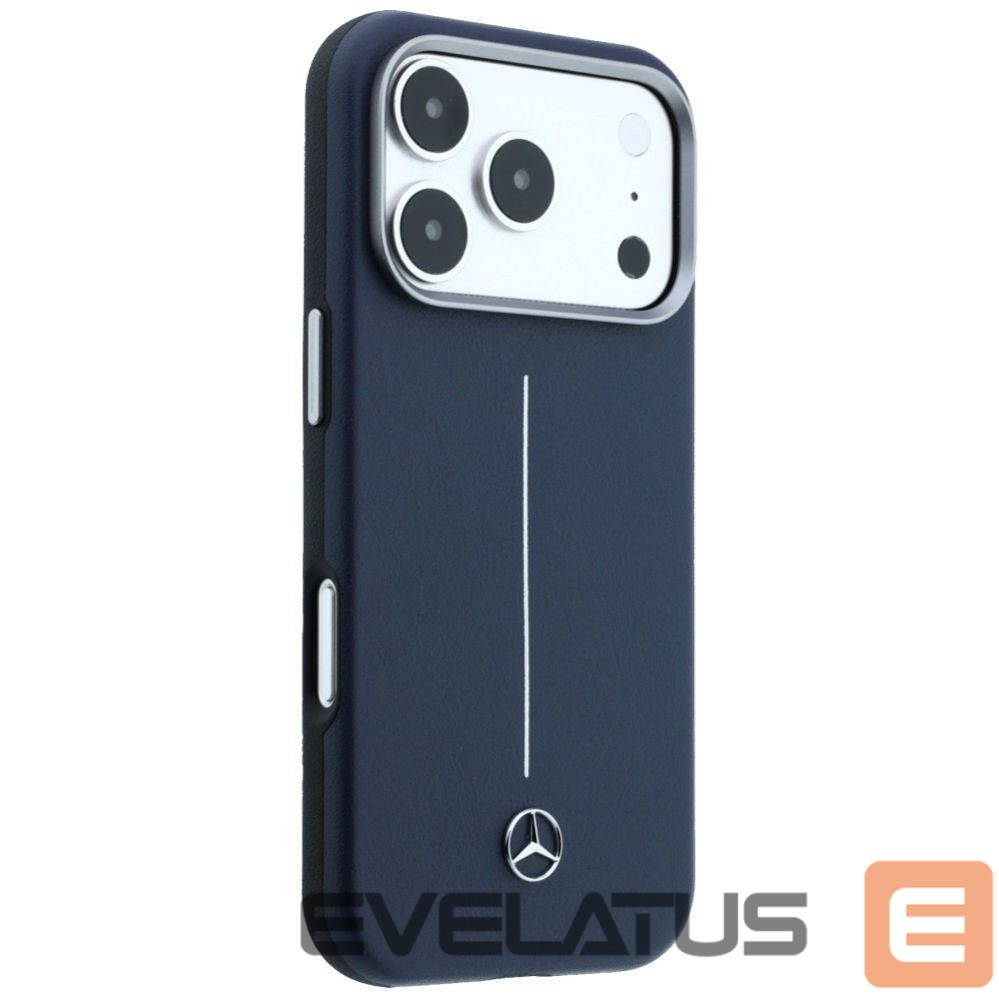 Другие товары Mercedes-Benz Mercedes Leather Semi Wrap Iconic Line MagSafe Case for iPhone 17 Pro Max - Navy Blue