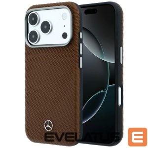 Другие товары Mercedes-Benz  Mercedes Leather Semi Wrap Wood Effect MagSafe case for iPhone 17 Pro - brown 