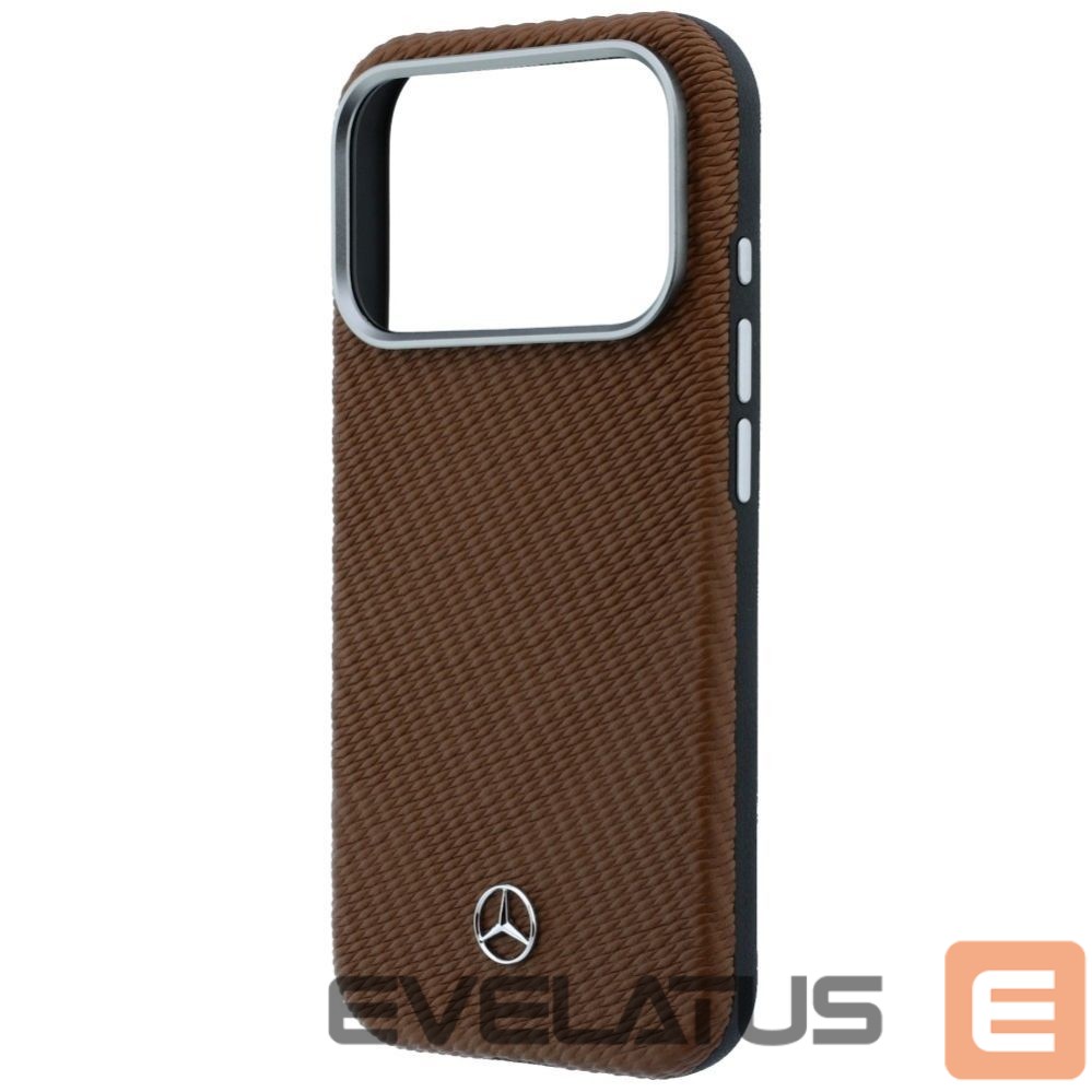 Другие товары Mercedes-Benz Mercedes Leather Semi Wrap Wood Effect MagSafe case for iPhone 17 Pro - brown