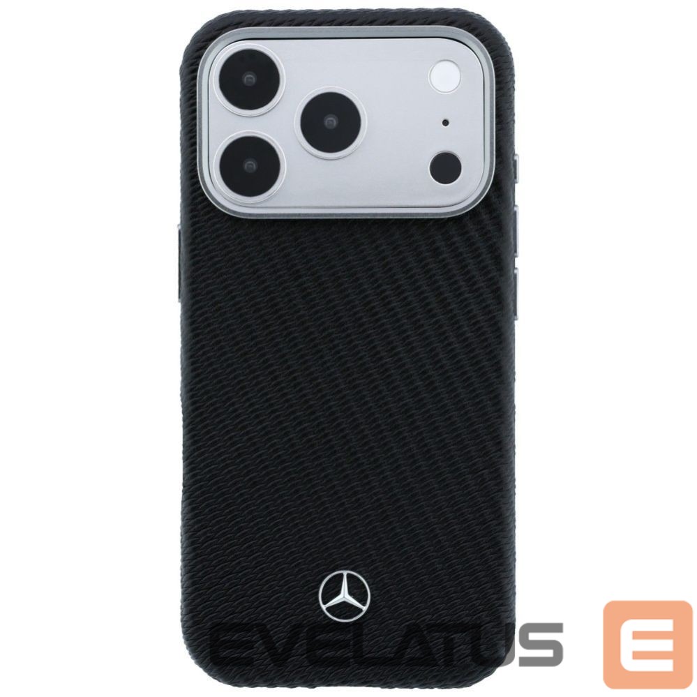 Другие товары Mercedes-Benz Mercedes Leather Semi Wrap Wood Effect MagSafe Case for iPhone 17 Pro - Black