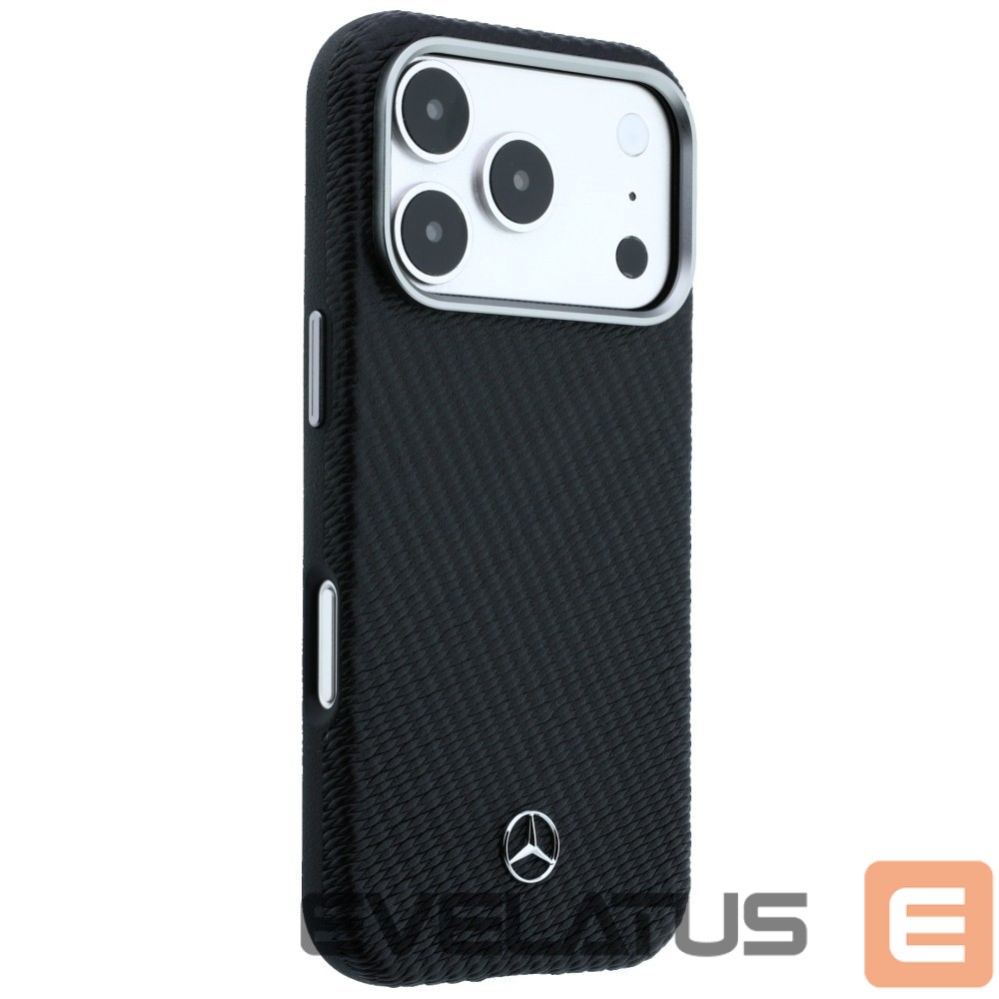Другие товары Mercedes-Benz Mercedes Leather Semi Wrap Wood Effect MagSafe Case for iPhone 17 Pro - Black