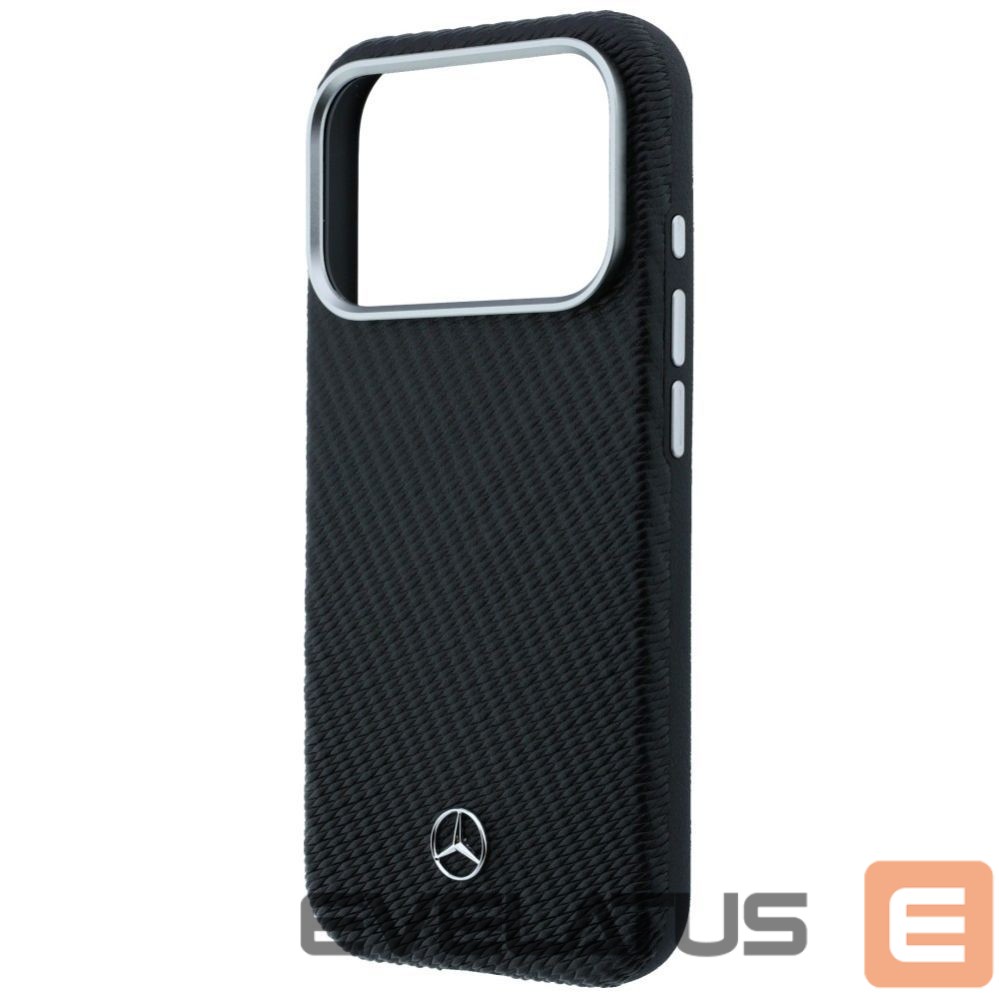 Другие товары Mercedes-Benz Mercedes Leather Semi Wrap Wood Effect MagSafe Case for iPhone 17 Pro - Black