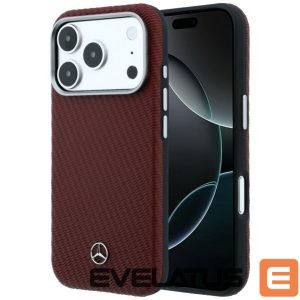Другие товары Mercedes-Benz  Mercedes Leather Semi Wrap Wood Effect MagSafe Case for iPhone 17 Pro - Red 