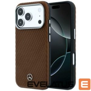 Другие товары Mercedes-Benz  Mercedes Leather Semi Wrap Wood Effect MagSafe Case for iPhone 17 Pro Max - Brown 