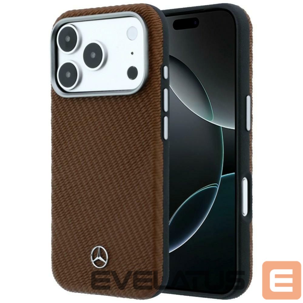 Другие товары Mercedes-Benz Mercedes Leather Semi Wrap Wood Effect MagSafe Case for iPhone 17 Pro Max - Brown