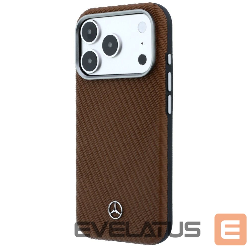 Другие товары Mercedes-Benz Mercedes Leather Semi Wrap Wood Effect MagSafe Case for iPhone 17 Pro Max - Brown