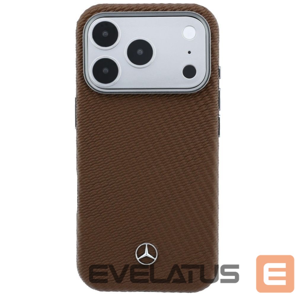 Другие товары Mercedes-Benz Mercedes Leather Semi Wrap Wood Effect MagSafe Case for iPhone 17 Pro Max - Brown