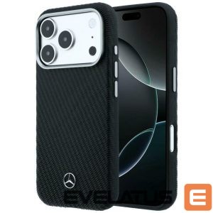 Другие товары Mercedes-Benz  Mercedes Leather Semi Wrap Wood Effect MagSafe Case for iPhone 17 Pro Max - Black 