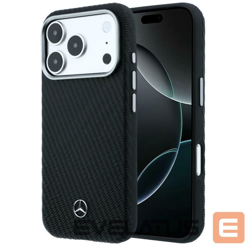 Другие товары Mercedes-Benz Mercedes Leather Semi Wrap Wood Effect MagSafe Case for iPhone 17 Pro Max - Black