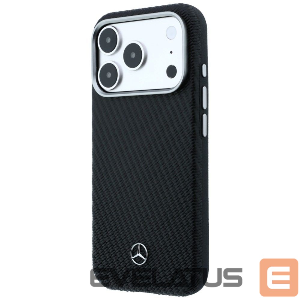 Другие товары Mercedes-Benz Mercedes Leather Semi Wrap Wood Effect MagSafe Case for iPhone 17 Pro Max - Black