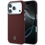 Другие товары Mercedes-Benz  Mercedes Leather Semi Wrap Wood Effect MagSafe Case for iPhone 17 Pro Max - Red 