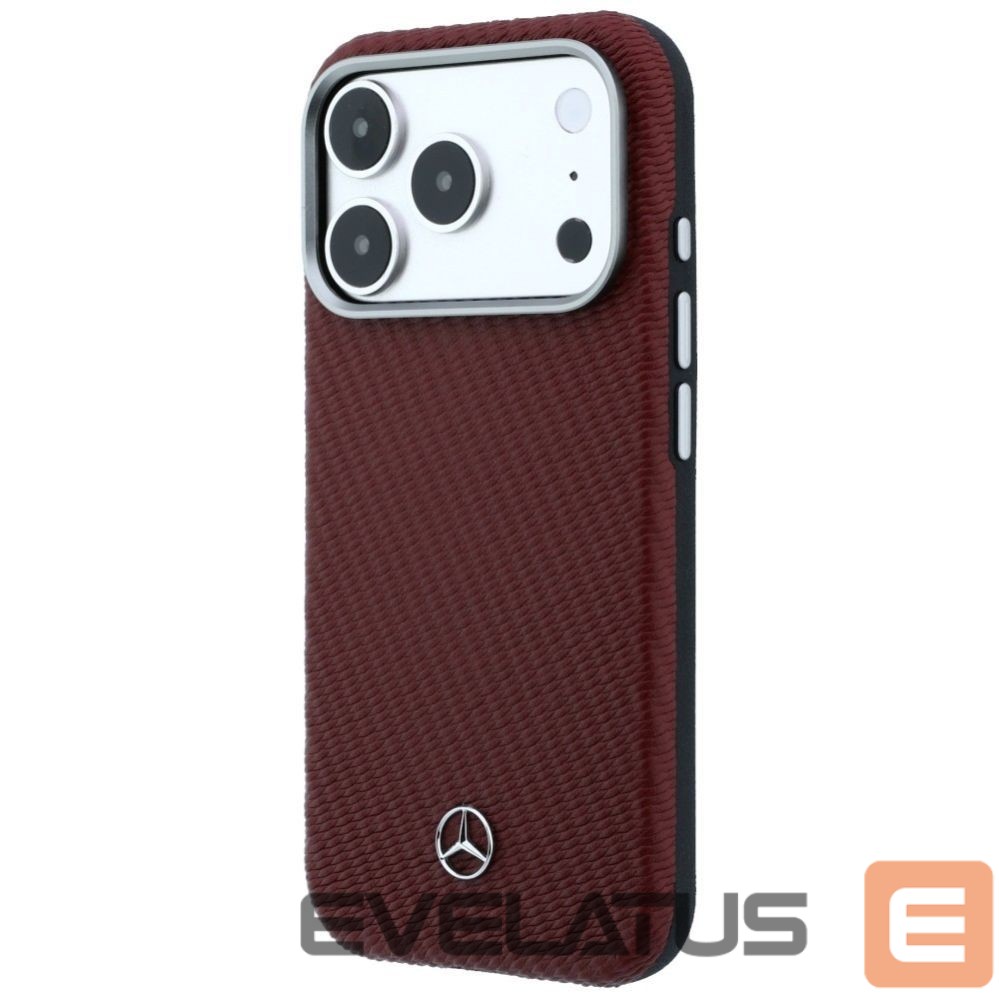 Другие товары Mercedes-Benz Mercedes Leather Semi Wrap Wood Effect MagSafe Case for iPhone 17 Pro Max - Red