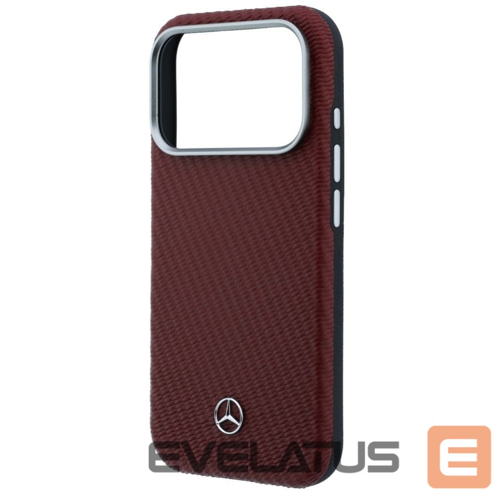 Другие товары Mercedes-Benz Mercedes Leather Semi Wrap Wood Effect MagSafe Case for iPhone 17 Pro Max - Red