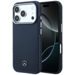 Другие товары Mercedes-Benz  Mercedes Leather Semi Wrap Wood Effect MagSafe Case for iPhone 17 Pro Max - Navy Blue 