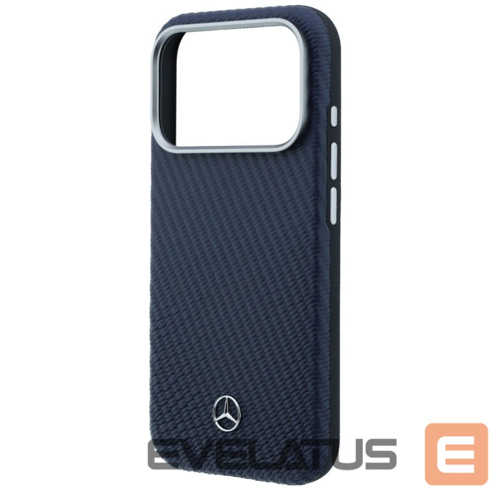 Другие товары Mercedes-Benz Mercedes Leather Semi Wrap Wood Effect MagSafe Case for iPhone 17 Pro Max - Navy Blue