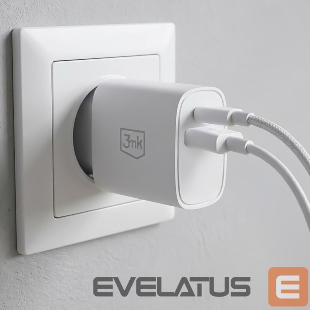 Другие товары 3MK 3mk FlowPower 25W 1A1C PD QC4+ Wall Charger - White