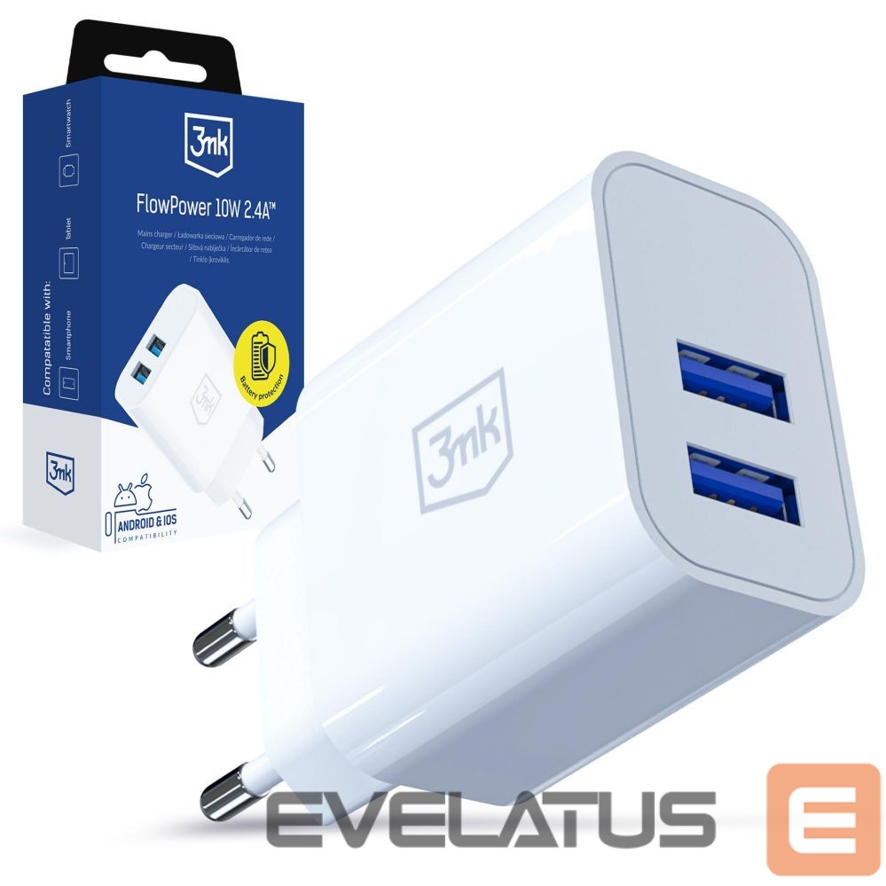 Другие товары 3MK 3mk FlowPower 10W 2.4A 2A Wall Charger - White