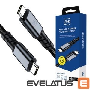 Другие товары 3MK  3mk Hyper Cable N-SERIES USB-C / USB-C Thunderbolt 4 2m 48V / 5A 40Gb/s 240W 8K60Hz - black 