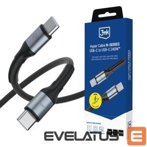Другие товары 3MK  3mk Hyper Cable N-SERIES USB-C / USB-C 3m PD 3.0 QC 3.0 48V / 5A 240W - black 