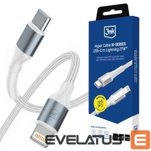 Другие товары 3MK  3mk Hyper Cable N-SERIES USB-C / Lightning 2m PD 3.0 9V / 3A 27W - white 