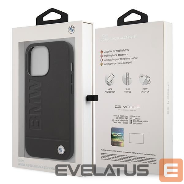 Чехол на заднюю панель BMW Etui BMW BMHMP14LSLLBK iPhone 14 Pro 6,1" czarny/black hardcase Signature Logo Imprint Magsafe