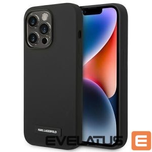 Чехол на заднюю панель Karl Lagerfeld  Karl Lagerfeld KLHMP14LSLMP1K iPhone 14 Pro 6,1" hardcase czarny/black Silicone Plaque Magsafe 