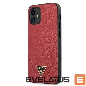 Чехол на заднюю панель Guess  Guess GUHCP12SVSATMLRE iPhone 12 mini 5,4" czerwony/red hardcase Saffiano 