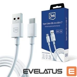 Кабель 3MK  3MK Hyper Cable USB-A to USB-C 5A 60W 1.2m biały/white kabel 