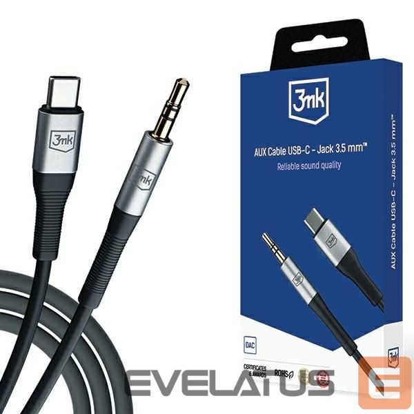 Кабель 3MK 3MK Kabel AUX USB-C - Jack 3,5 mm 1m
