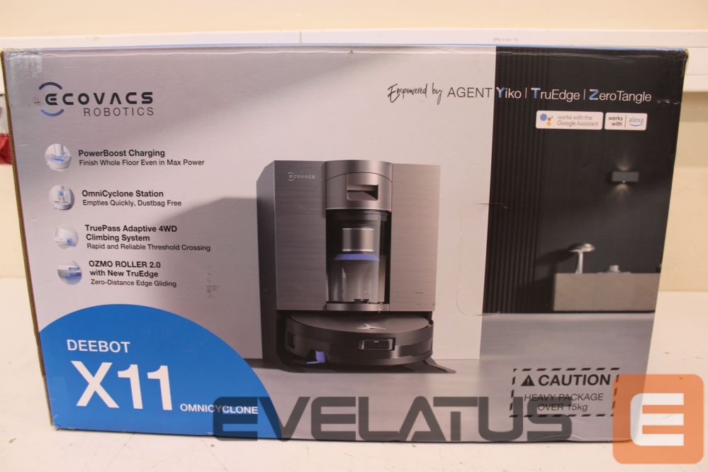 Пылесос Ecovacs SALE OUT. DEEBOT X11 OMNICYCLONE EU Vacuum & mop, Wet&Dry,with new bagless All-in-One OmniCyclone station, Black (with brown shimmer | Robot Vacuum Cleaner with New Bagless All-in-One OmniCyclone Station | DEEBOT X11 OMNICYCLONE EU | Wet&Dry | 6400 mAh | 19500 Pa | Black | DEMO