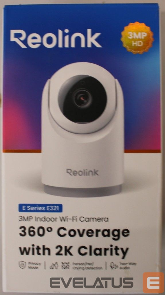 Веб камера Reolink SALE OUT. E321 Smart Indoor Cam Wi-Fi PT, White | Camera | E Series E321 | 24 month(s) | Tabletop | 3 MP | 4mm/F2.0 | MicroSD up to 512GB | DAMAGED PACKAGING