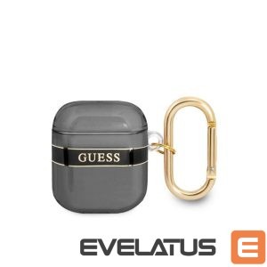Чехол для наушников Guess Apple Airpods 1/2 TPU Printed Stripe Case Black