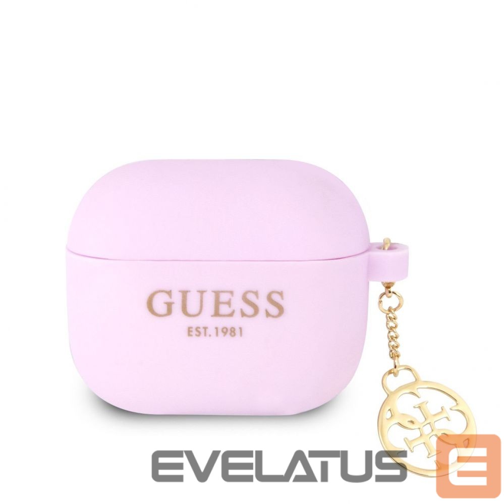 Чехол для наушников Guess Apple Airpods 3 Charms Silicone Case Purple