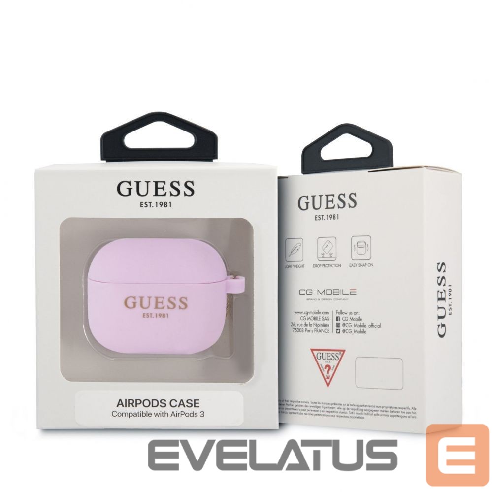 Чехол для наушников Guess Apple Airpods 3 Charms Silicone Case Purple