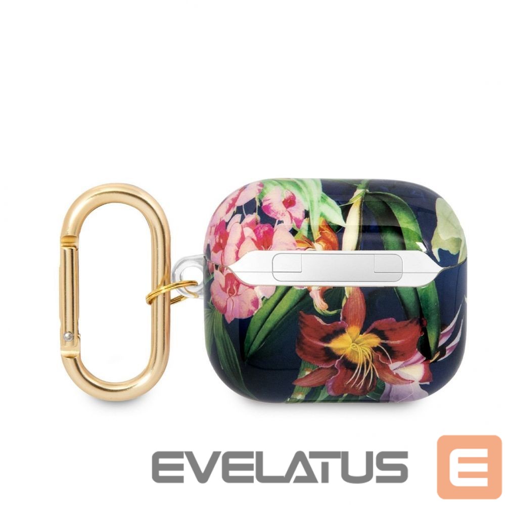 Чехол для наушников Guess Apple Airpods 3 TPU Flower Print Case Blue
