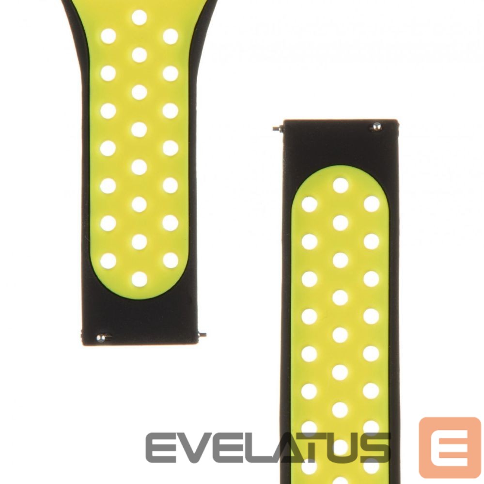 Ремешок Tactical 20mm Double Silicone Watch Band Black Yellow