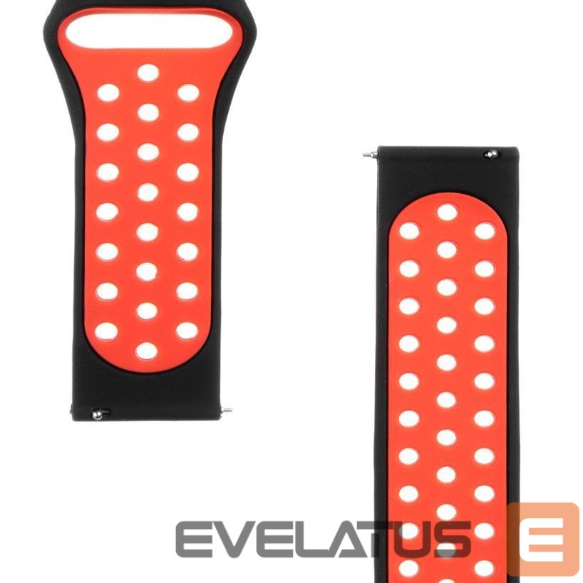 Ремешок Tactical 20mm Double Silicone Watch Band Black Red