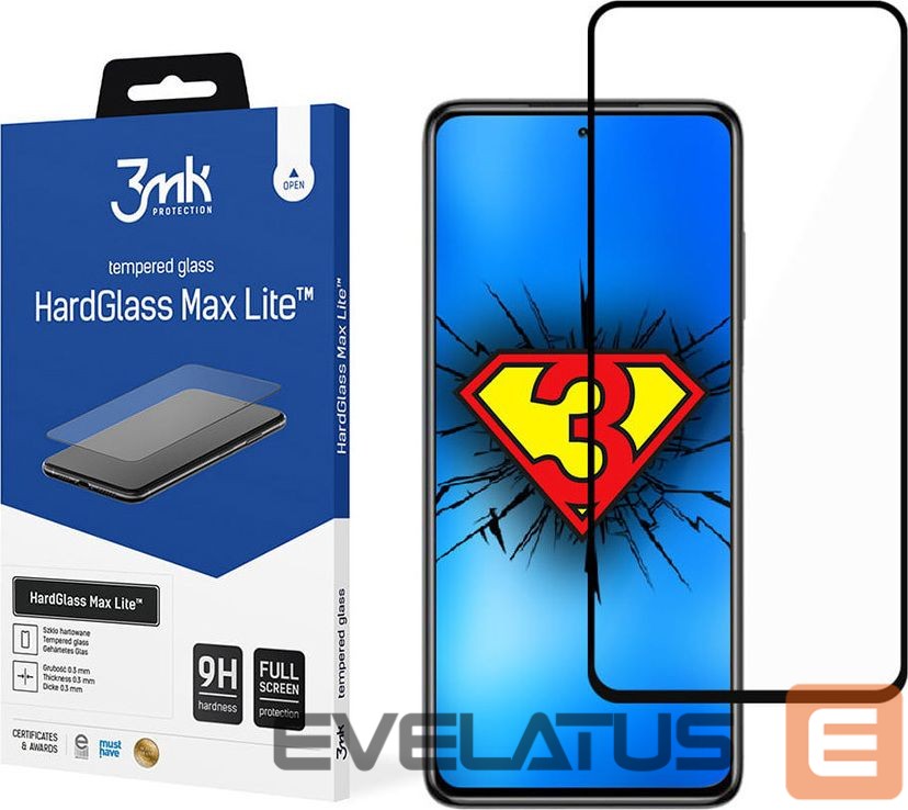 Защитное стекло 3MK Xiaomi POCO X3 GT Black - HardGlass Max Lite