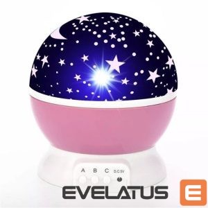LED лампочка Elight  L1 2in1 Star Sky projector and Night lamp with 4x AAA / USB Cable 220V Power Pink