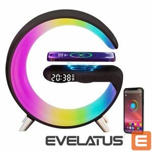 Беспроводное зарядное устройство Elight  G1 15W Wireless charger Desk Alarm Clock Atmosphere Night Lamp with Bluetooth Speker Black