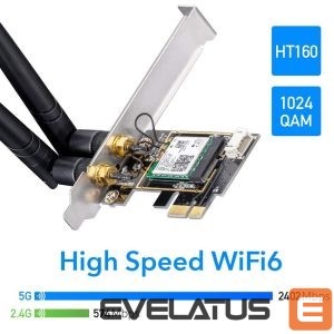 Роутер Cudy  WE3000 AirMax AX3000 WiFi 6 Bluetooth 5.0 PCIe Adapter Intel AX200 Dual Band 2 Antennas Black 