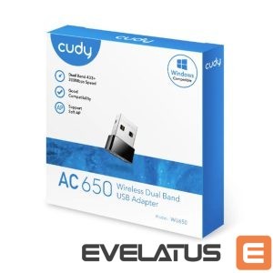 Роутер Cudy  WU650 AirNano AC650 Dual Band WiFi USB Adapter Nano Size USB 2.0 Plug and Play Black 