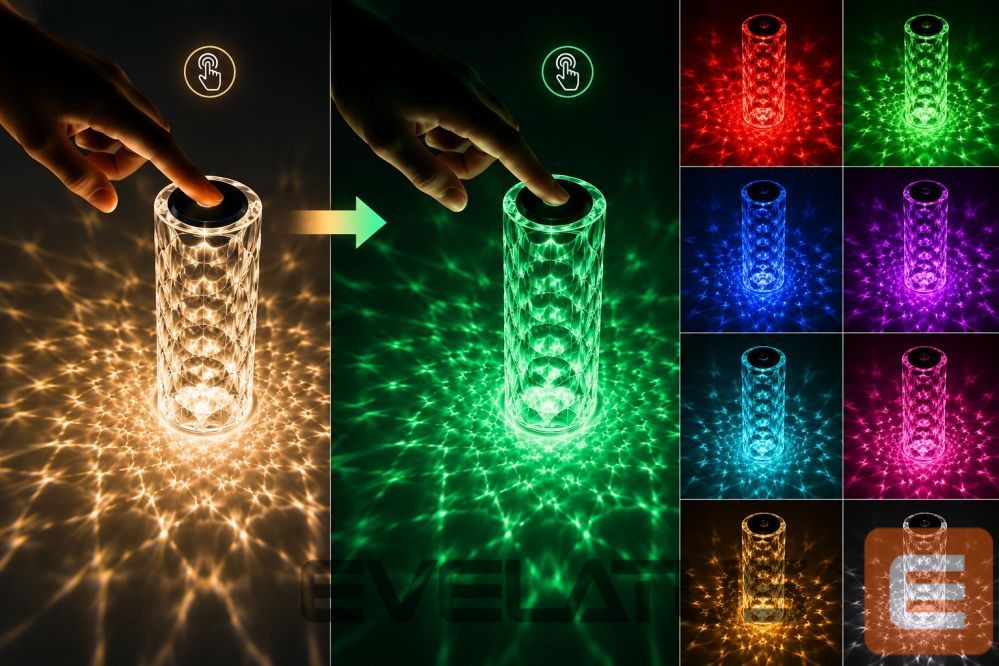 Настольная лампа iLike Crystal Bubble Touch RGB LED Table Lamp with Bluetooth Speaker