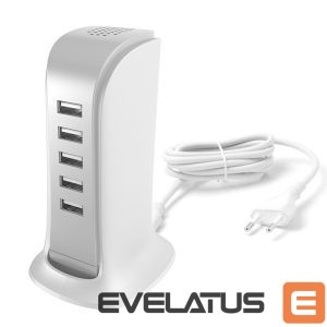 Адаптер Dudao  5x USB charger with built-in EU power cable white (A5EU) 