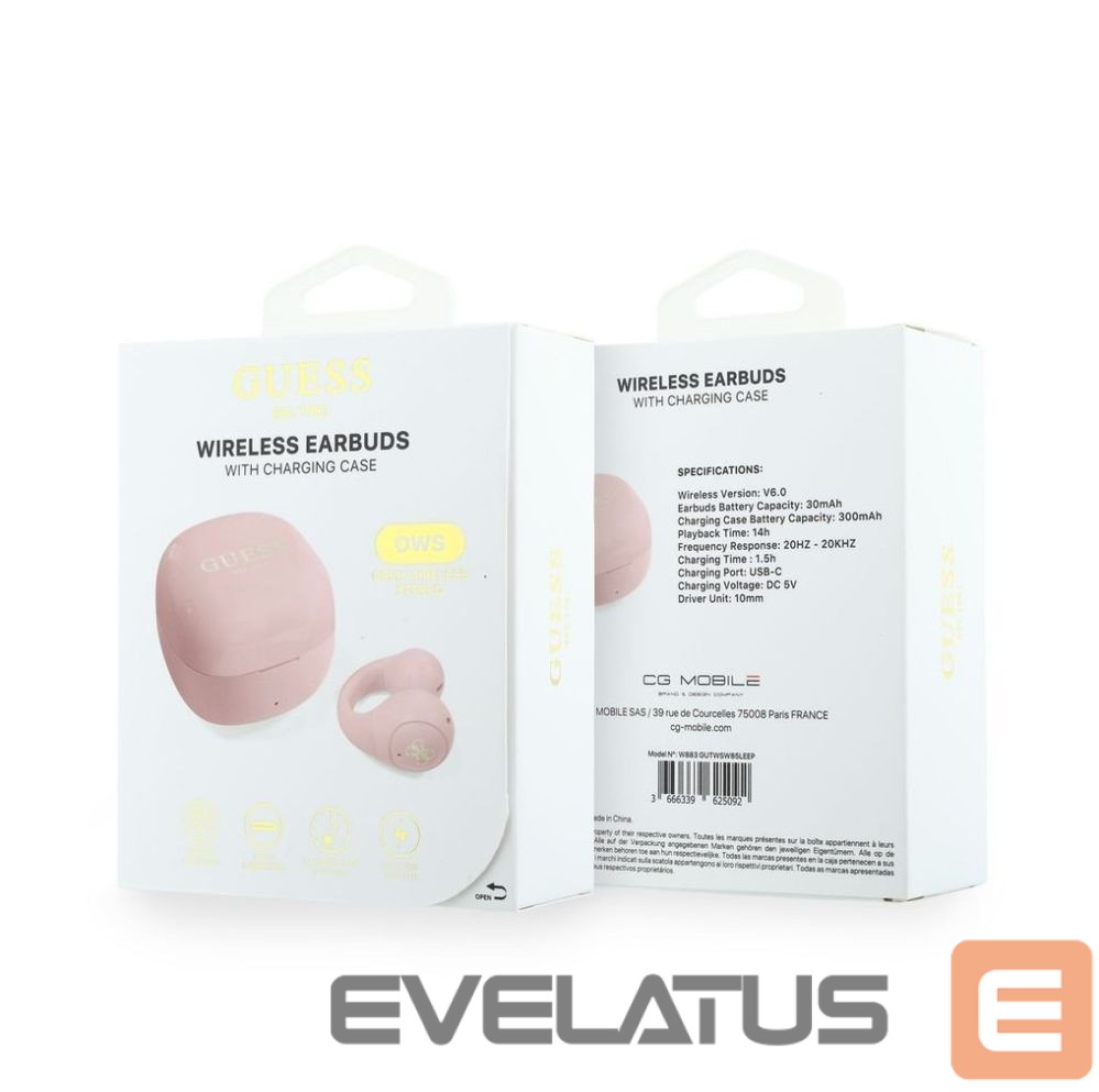 Беспроводные наушники Guess Mini Classic Logo OWS Wireless Earphones Pink