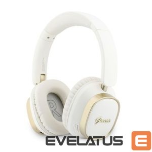 Беспроводные наушники Guess  Rectangle Metal Script Logo ENC Wireless Headphone White